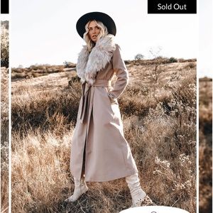 VICI Frederica Pocketed Faux Fur Collar Coat Sz Small